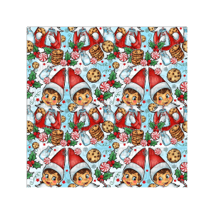 Elf Milk and Cookies Blue Tumbler Wrap